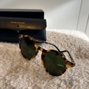 Polo Wimbledon Tortoise Shell Round Sunglasses with Green Lenses